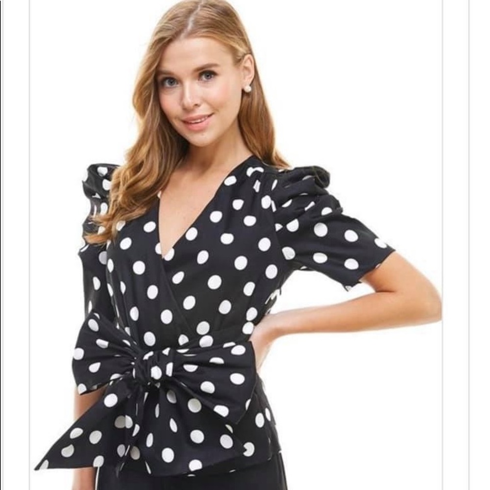 Polka dot print top